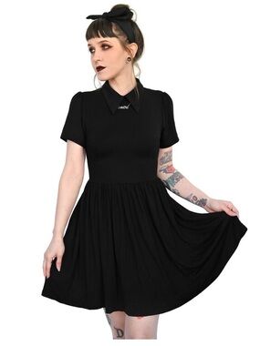 Foxblood Courtney Babydoll dress black large